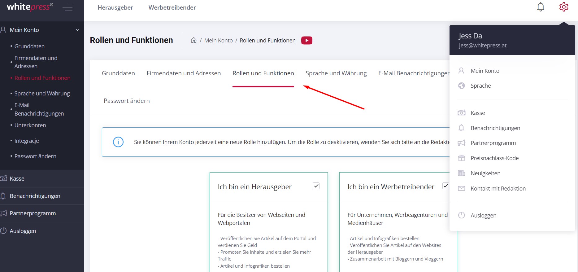 Rollen und Funktionen