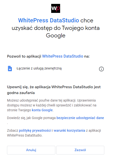 Dodawanie connectora WhitePress dostęp - screen 