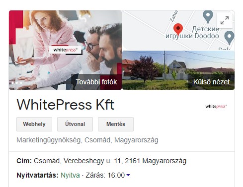 WhitePress Kft - Google My Business Profile