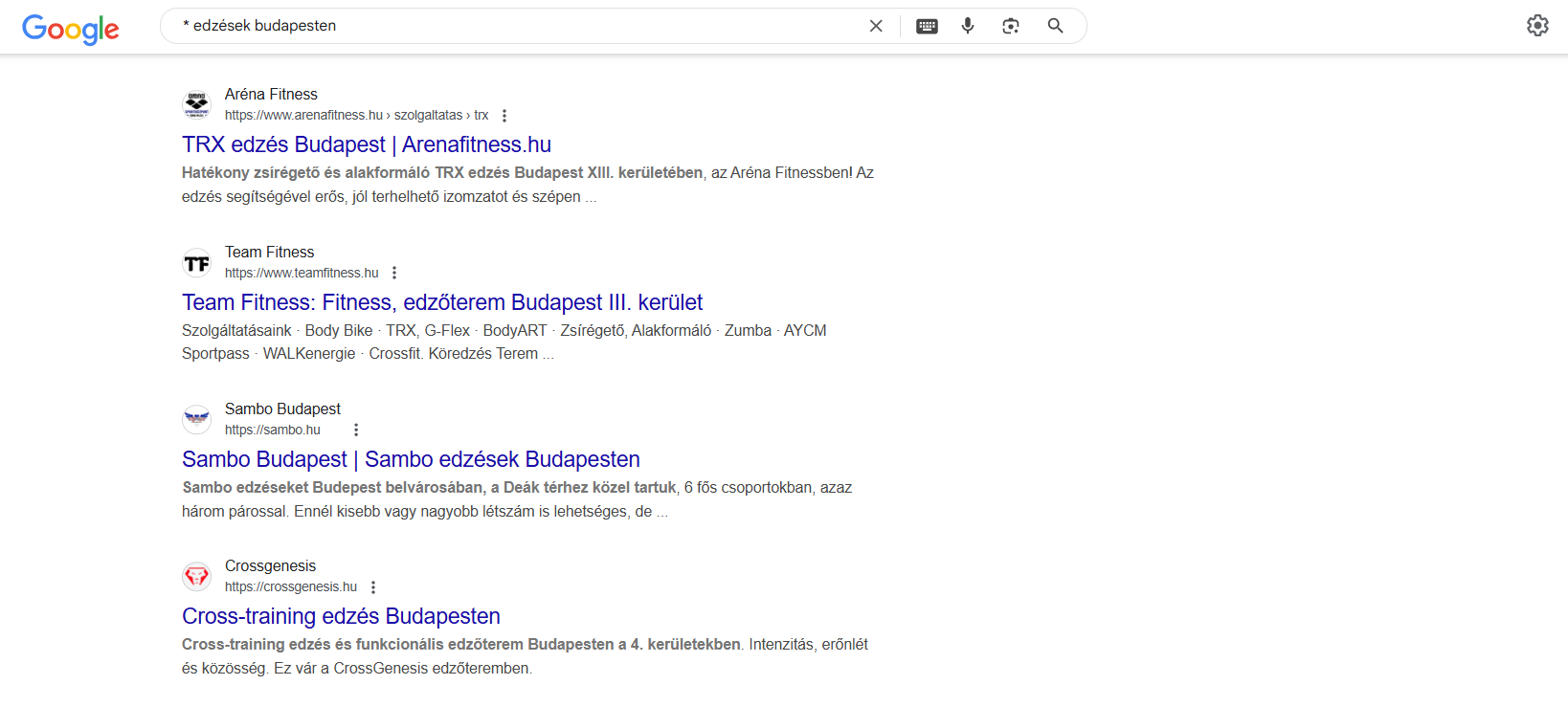 csillag operator a googleben