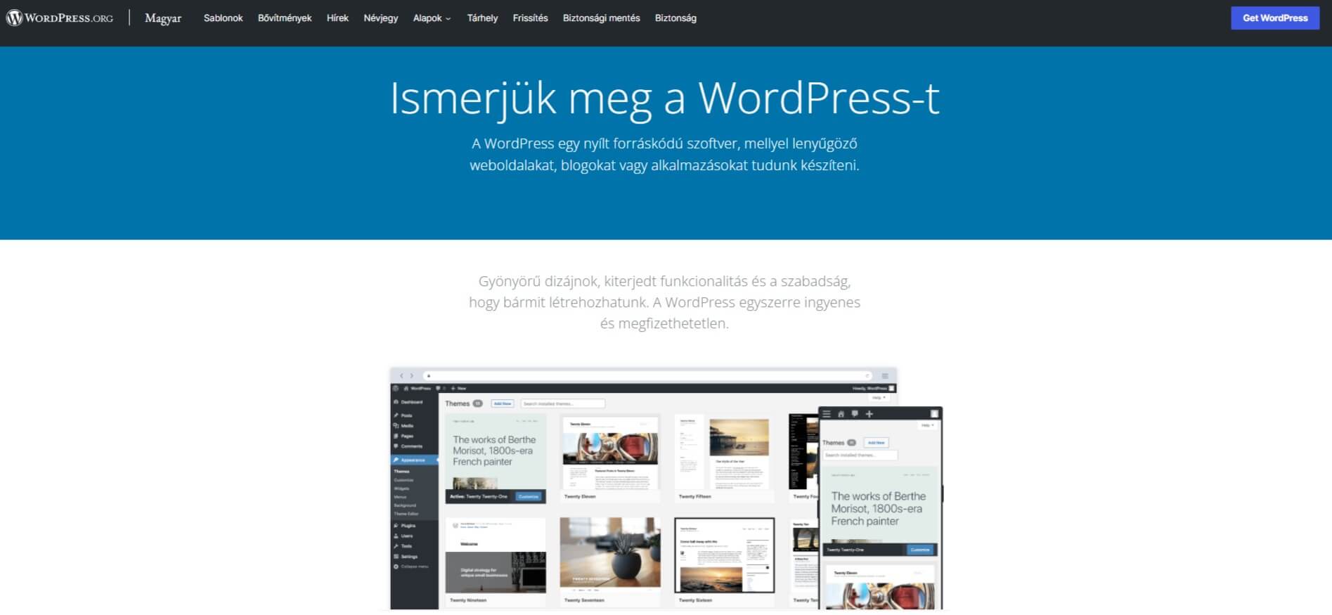 WordPress kezdő oldal