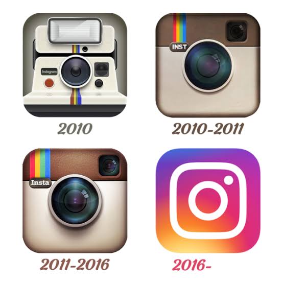 Instagram - 4 zmiany logotypów na przestrzeni lat