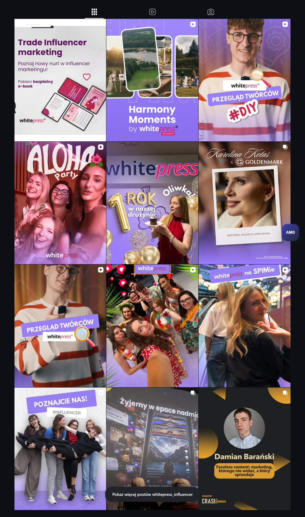 Instagram WhitePress - screen z profilu