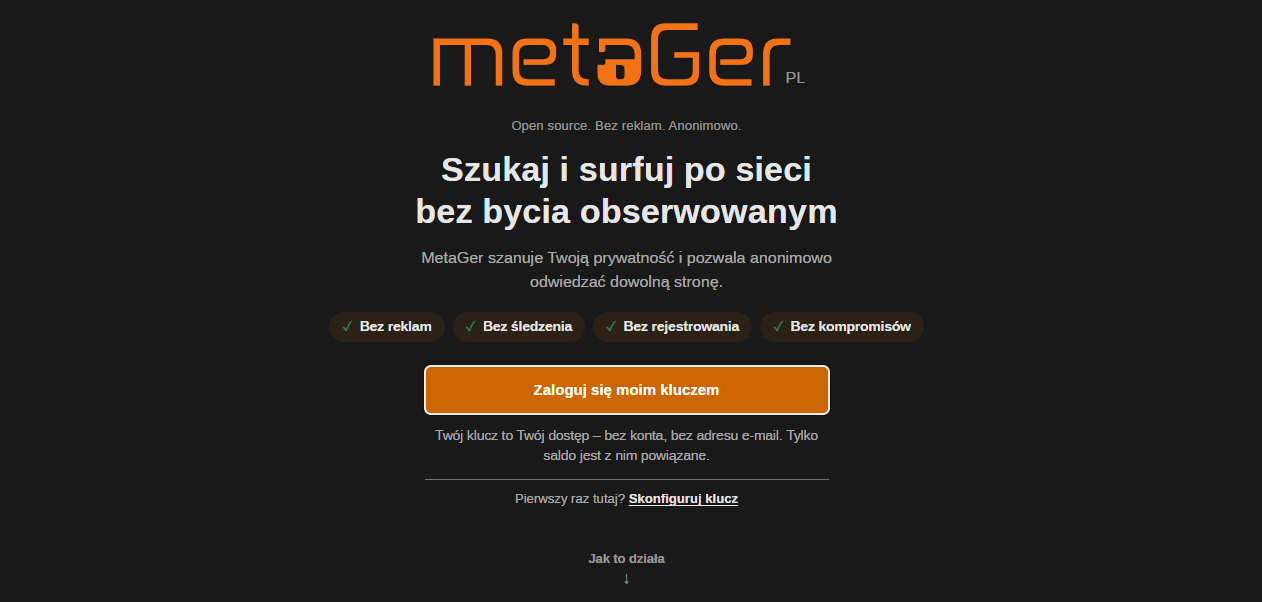 screen z&nbsp;wyszukiwarki MetaGer