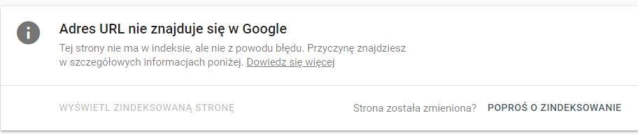 Strona nie zaindeksowana w Google