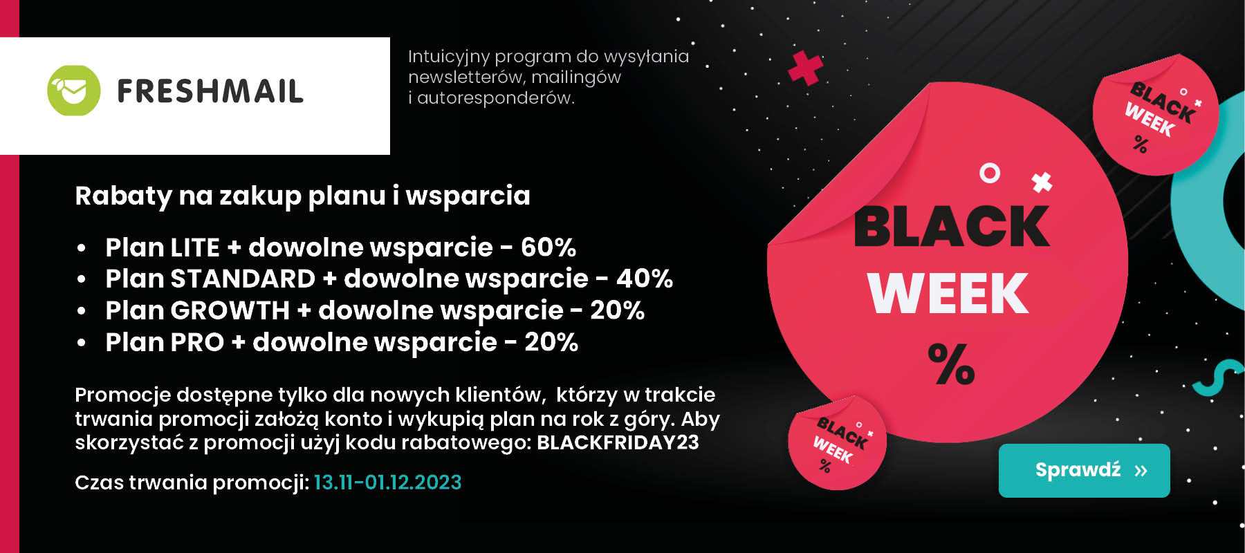 Freshmail promocja Black Week 2023