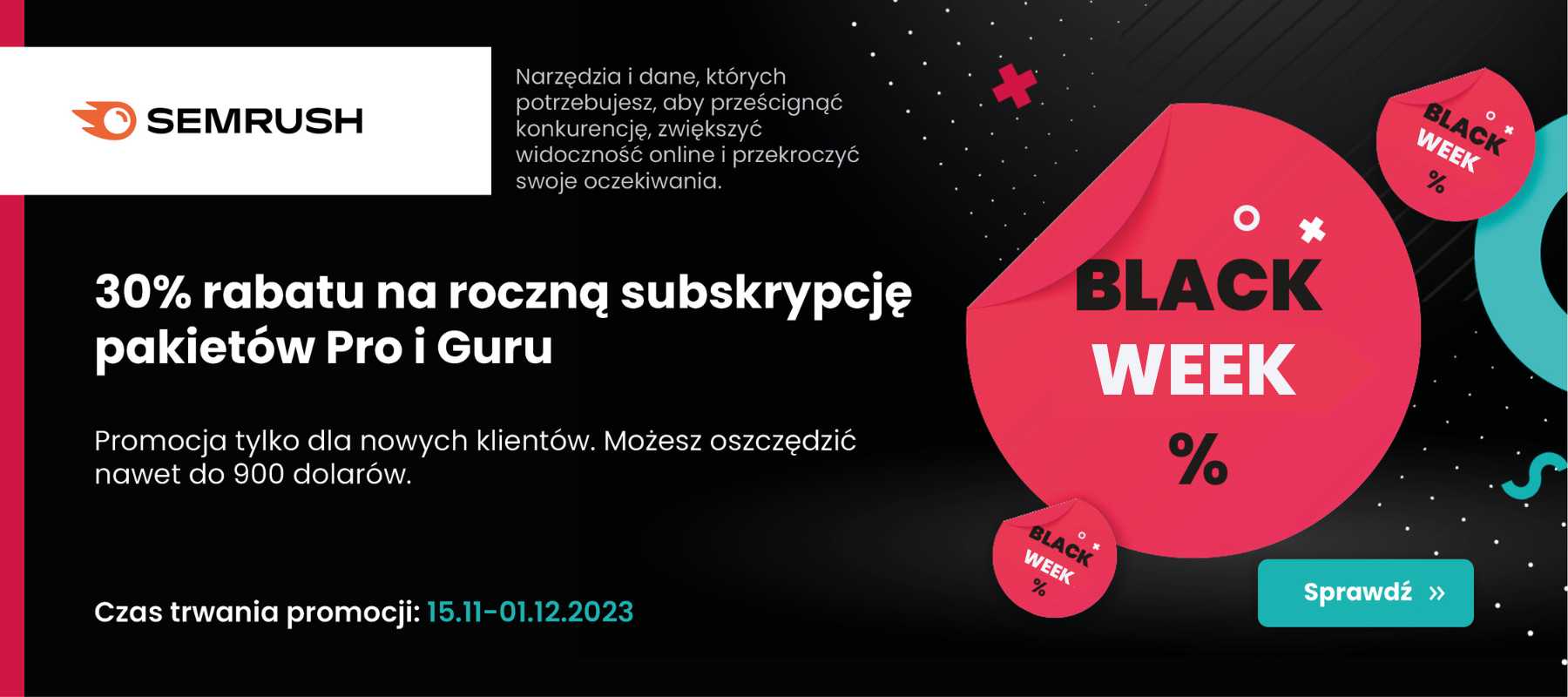 Promocja Semrush Black Week 2023