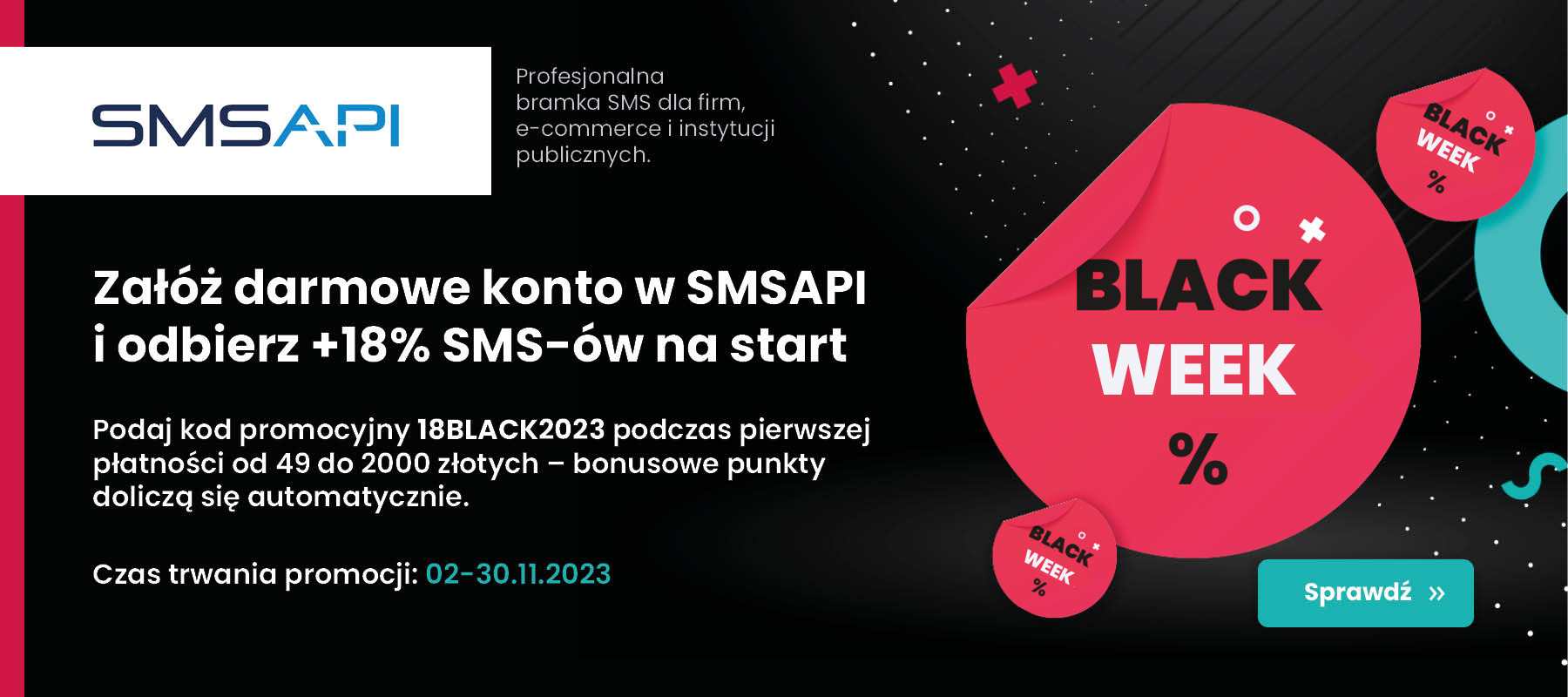Promocja SMSApi Black Week 2023