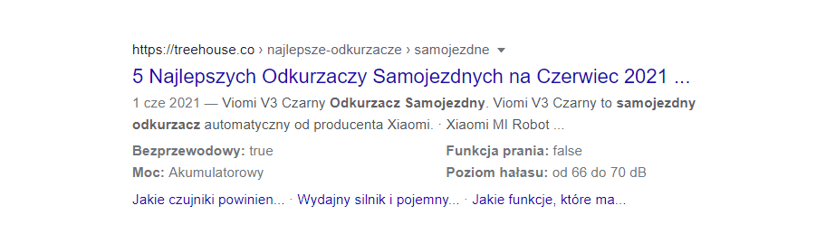 Screen z wyników wyszukiwania Google