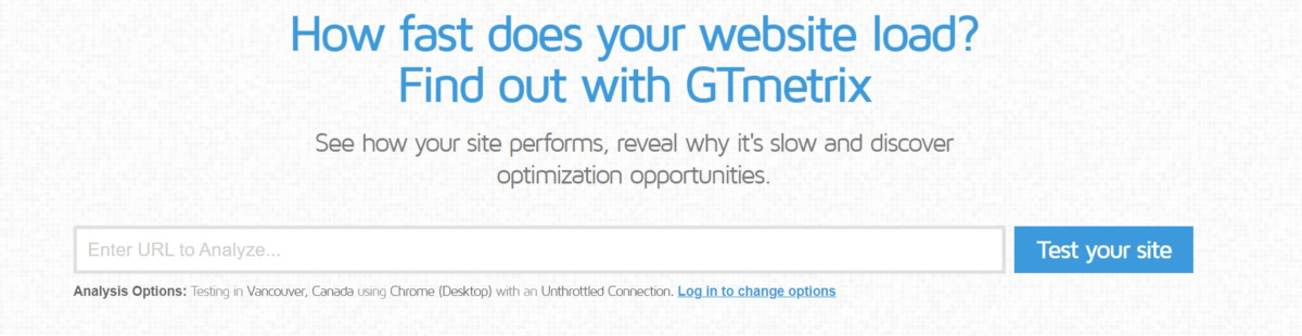 Screen z narzędzia GTmetrix