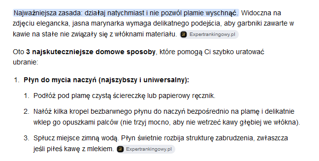 AI Mode - obraz i odpowiedź