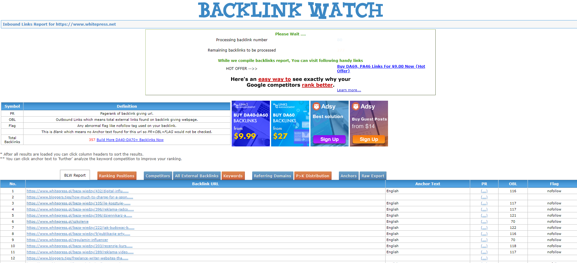 Backlink Watch software