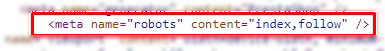 Приклад теґу meta robots