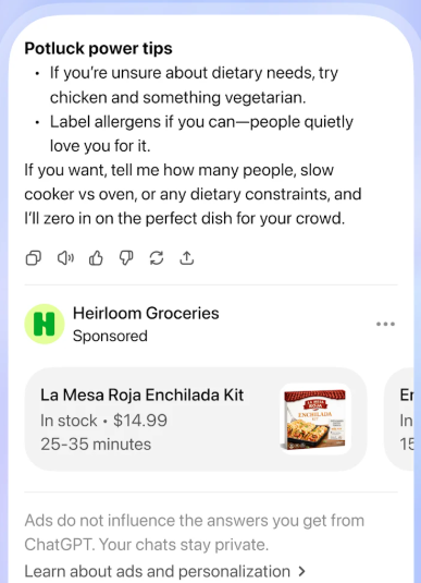 ChatGPT Ads