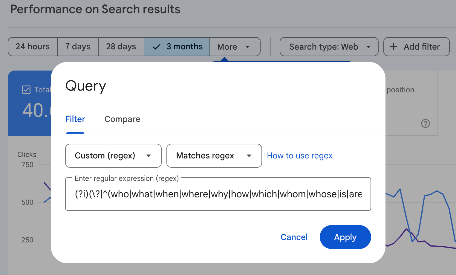 Screen of&nbsp;the&nbsp;query