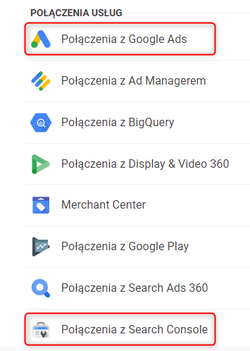 Łączenie Google Analytics 4 z danymi z Search Console oraz Google Ads