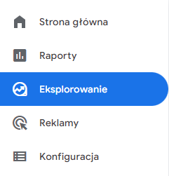 Raport eksplorowania - ścieżka w GA4