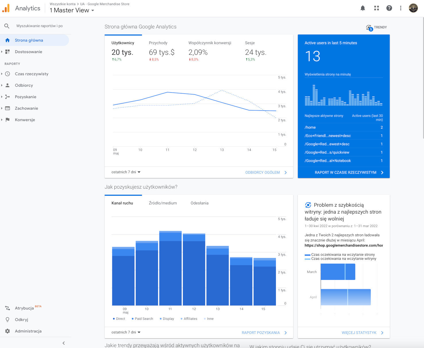 Interfejs usługi Google Universal Analytics