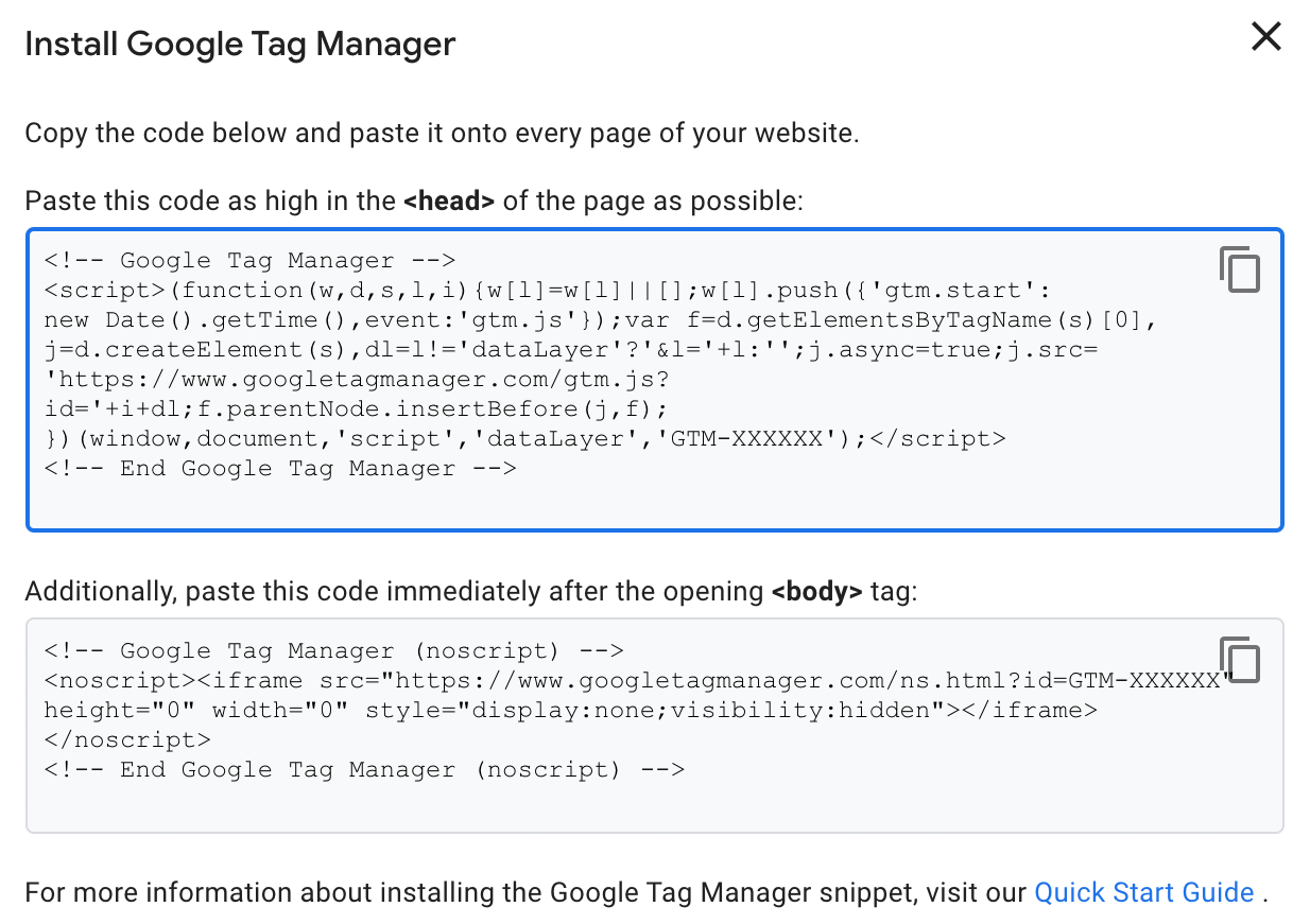 Install Google Tag Manager