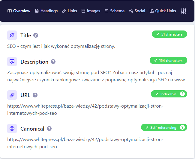 Detailed - rozszerzenie SEO do przeglądarki internetowej Google Chrome