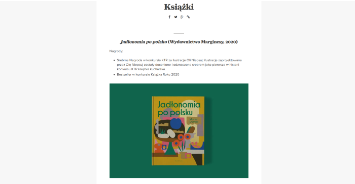 Screen z&nbsp;bloga Jadłonomia z&nbsp;okładką książki "Jadłonomia po&nbsp;polsku"