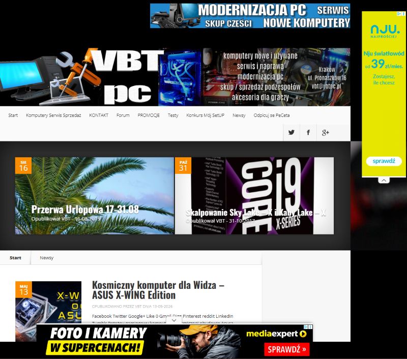 Screen z&nbsp;bloga z&nbsp;reklamami