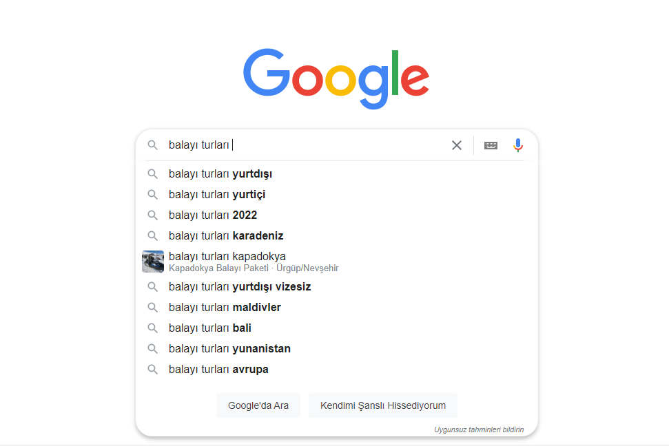 Anahtar kelime araştırması google örnek araması kullanımı