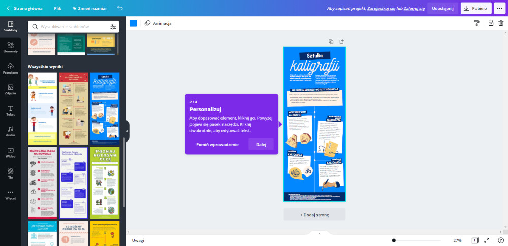 Tworzenie infografiki w programie Canva