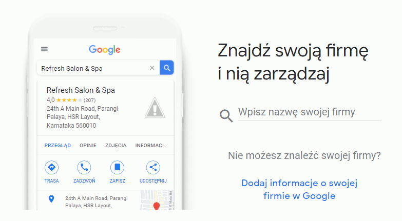 Zrzut ekranu przedstawiający okno wyboru profilu firmy do edytowania