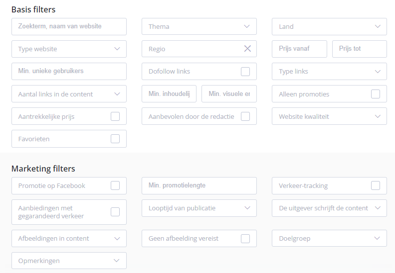 NL Basis en Marketing Filters