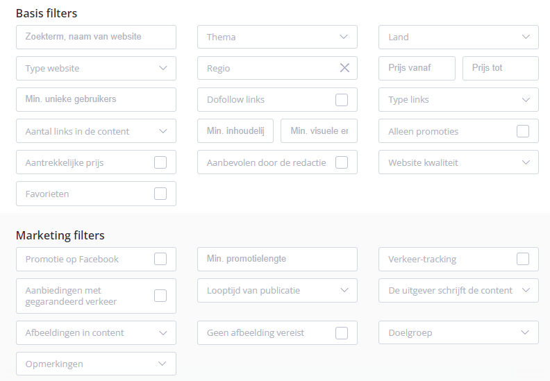 NL Basis en Marketing Filters