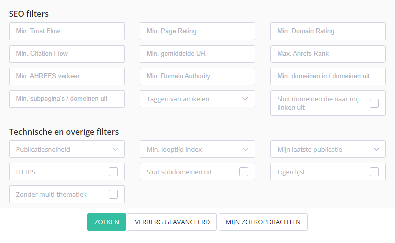 NL SEO en Technische filters