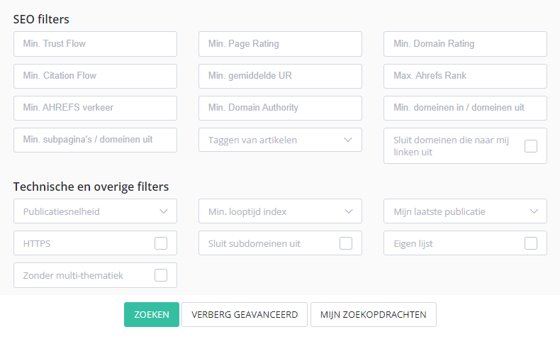 NL SEO en Technische filters