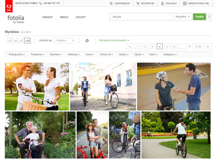 wyszukiwanie na serwisie fotolia