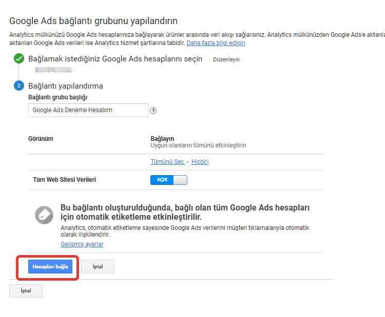 google ads ile google analytics hesabı nasıl bağlanır 3