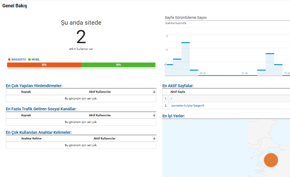 google analytics gerçek zamanlı rapor nedir