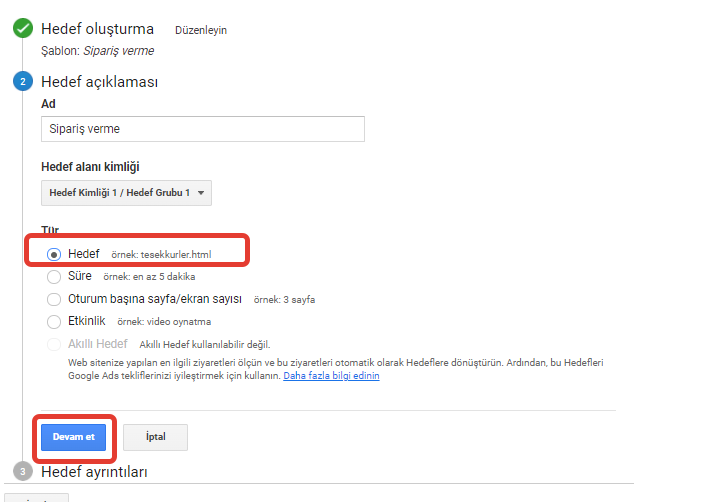 google analytics hedef nasıl oluşturulur 5