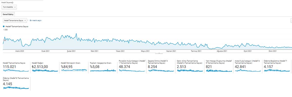 google analytics hedefler