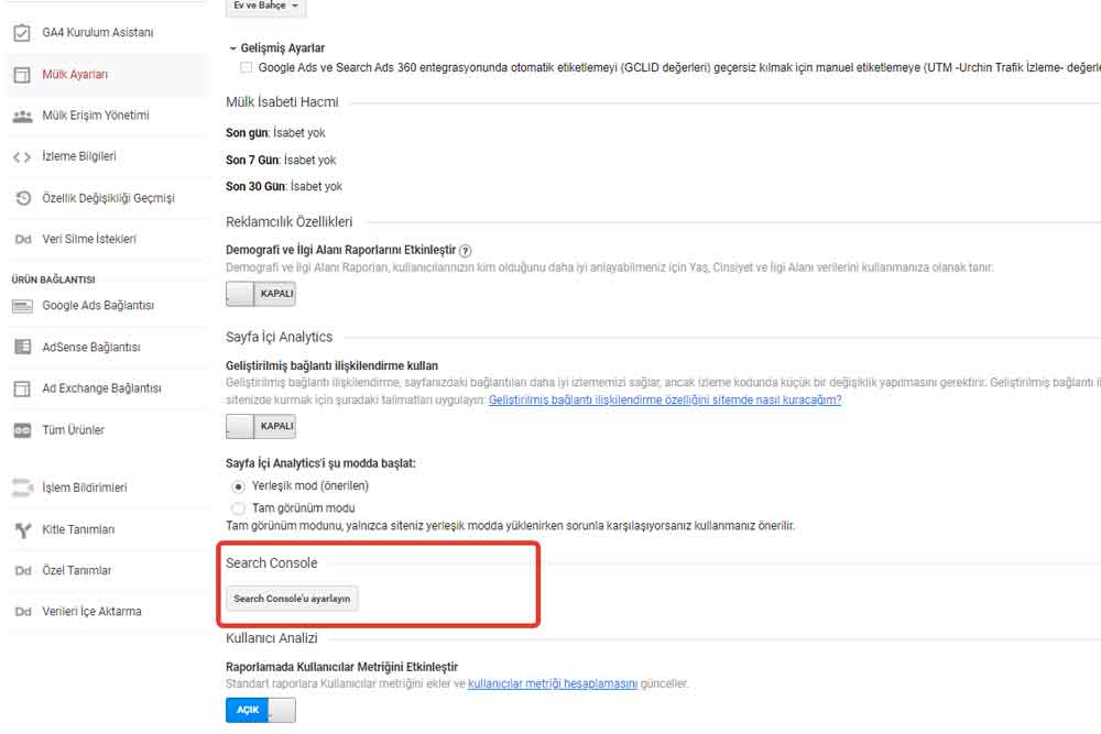 google analytics ile google search console nasıl bağlanır 3