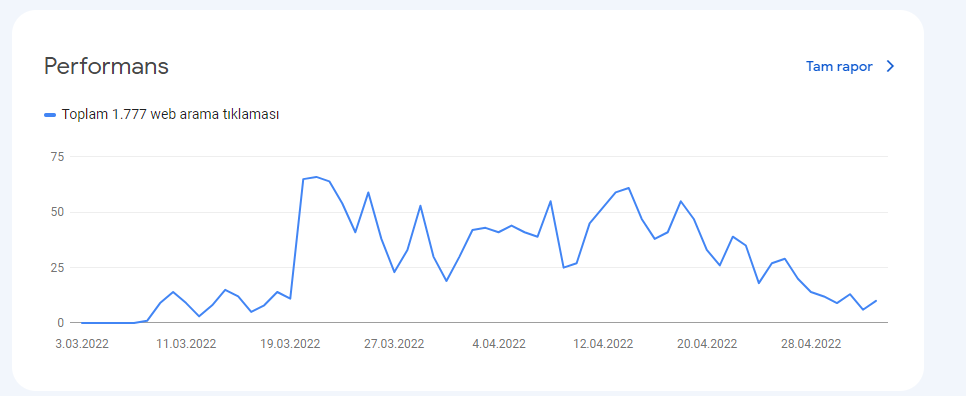 Google search console performans bölümü nedir