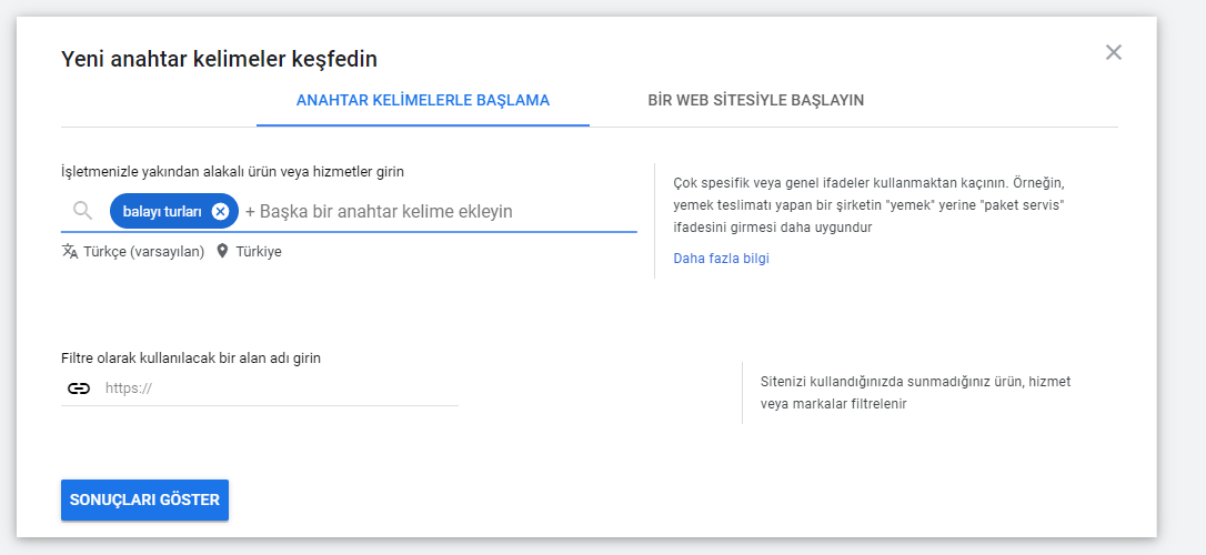 Googlr ads anahtar kelime planlayıcısı anahtar kelime fikri nasıl bulunur?