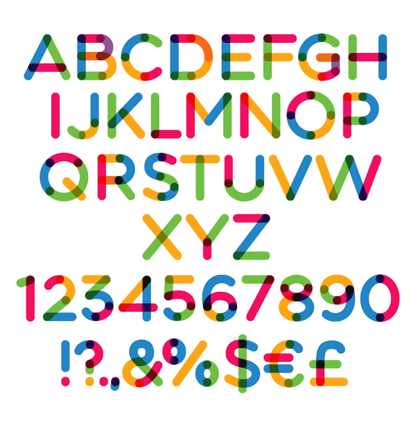 font multicolore