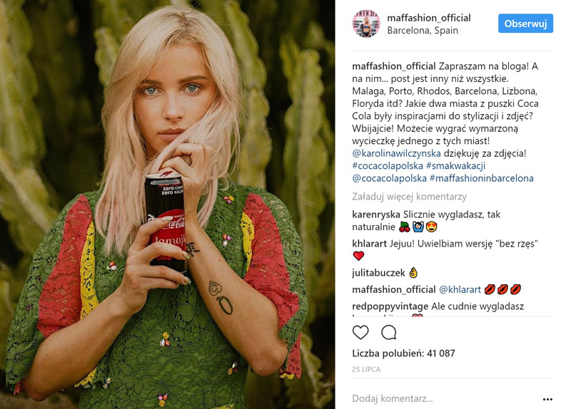 współpraca maffashion i coca-cola