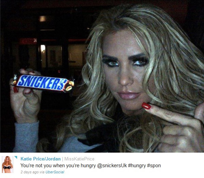 Katie Price i Snickers