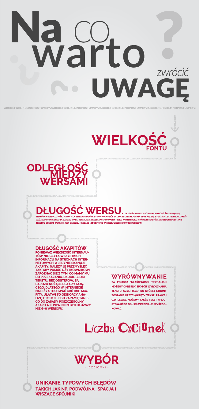 infografika o niuansach typograficznych na które warto zwrócic uwagę