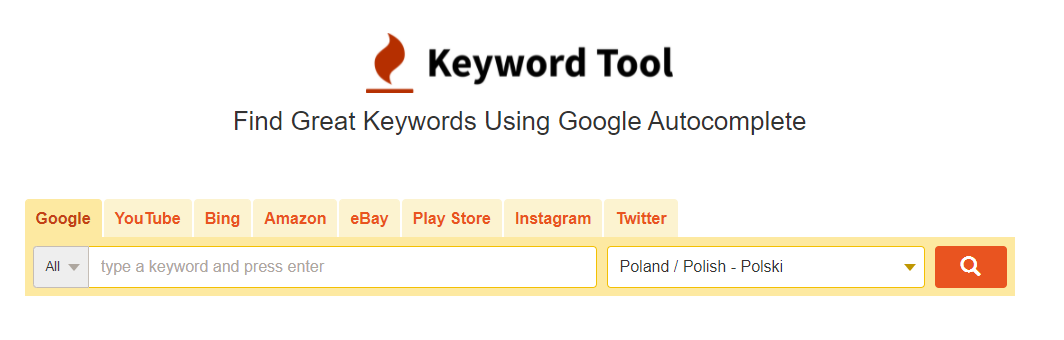 Keyword tool - narzędzie do słów kluczowych