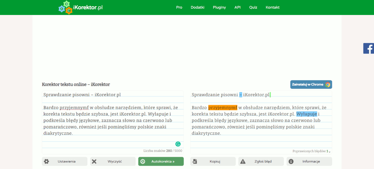 iKorektor.pl - Korektor tekstu online