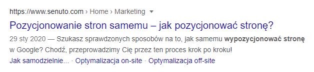 Linki w wynikach wyszukiwania