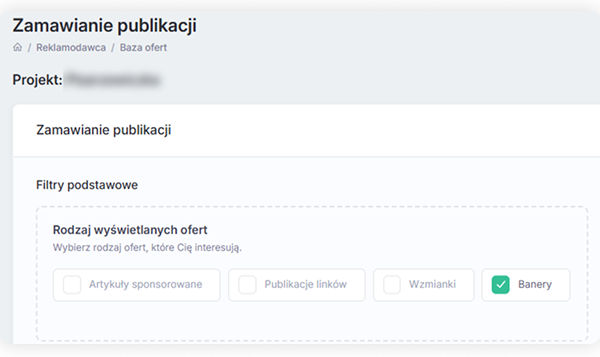 Banery reklamowe w platformie