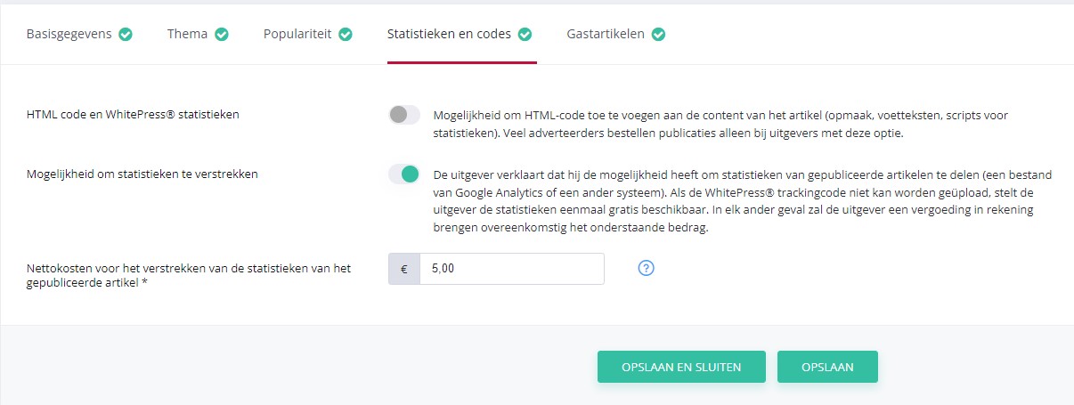 statistieken en codes